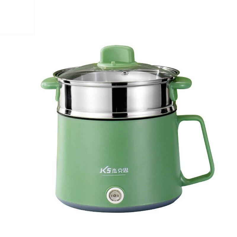 Factory Discount Outlet Multifunctionele kookmachine Antiaanbakpan Elektrische rijstkoker Roestvrijstalen kookpot Huishoudelijke slaapzaal Hot Pot 1-2 personen Single-NonStick groen