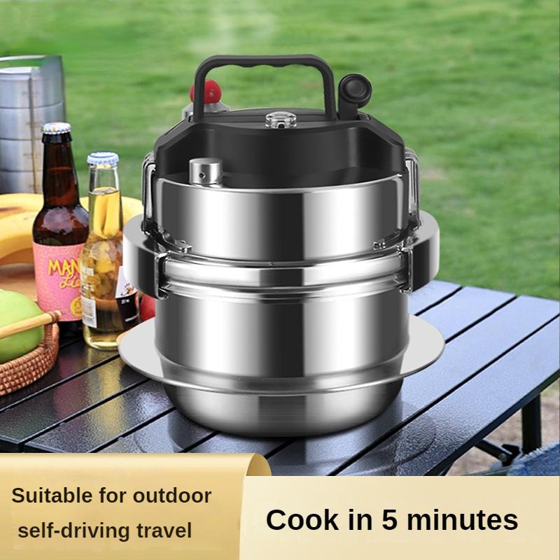 Refreshing Home 1,6L gasinductiekookplaat Universele mini roestvrijstalen snelkookpan Pot Soep Rijst Multifunctionele huishoudelijke stoofpan 1.6L