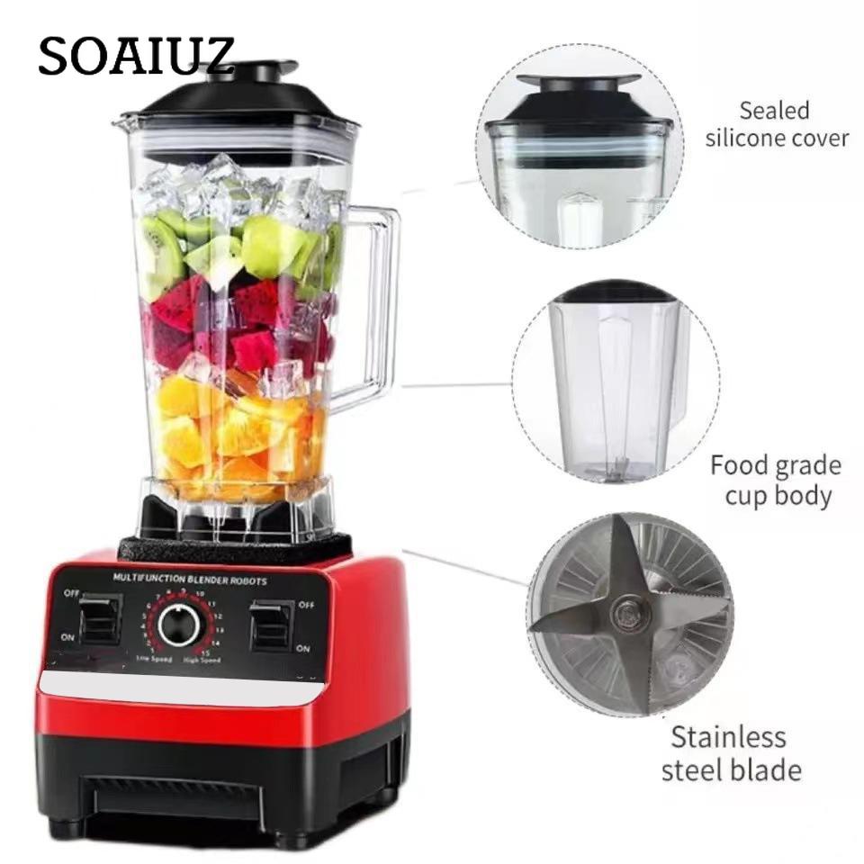 Refreshing Home 2000W Heavy Duty Commerciële Blender Stationaire Mixer Keukenmachine IJs Smoothies voor Keuken Krachtige Sapcentrifuge Blender BPA Vrij