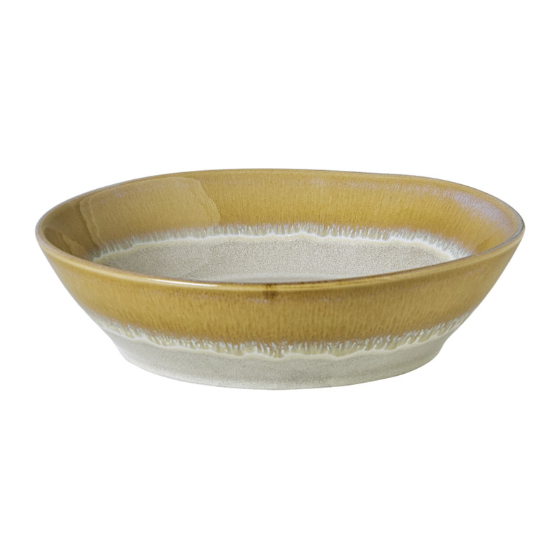 Xenos Diep bord roots - oker - ø20x5.4 cm