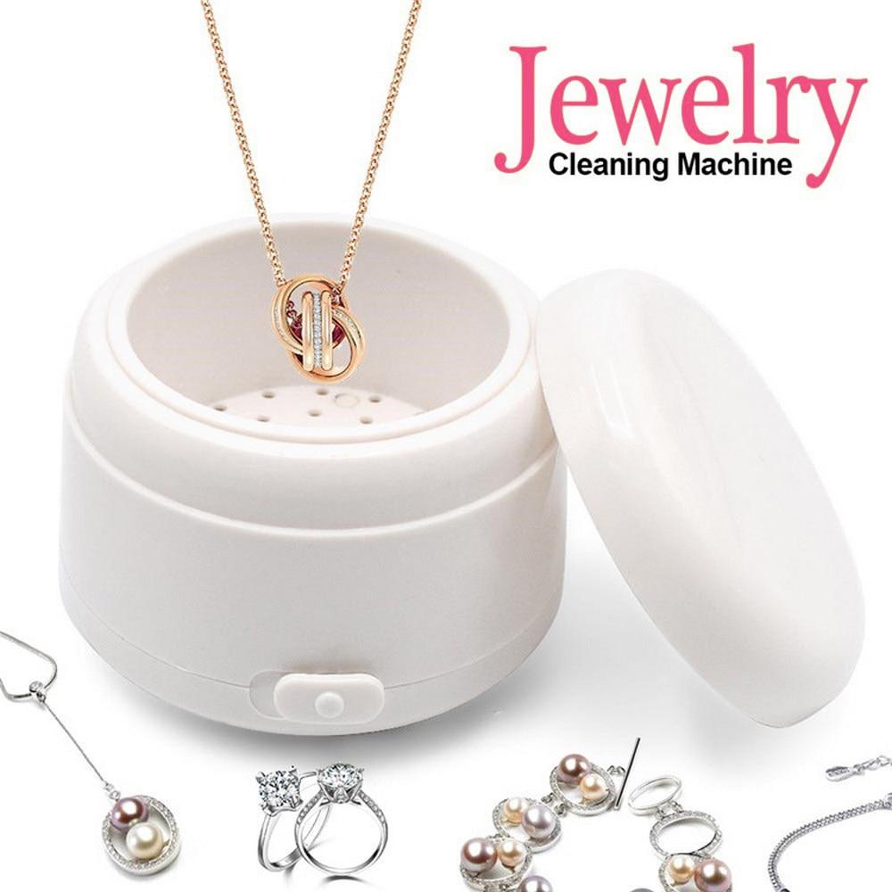 Choubo twenty three Mini Goud Zilver Sieraden Reiniger Huishoudelijke Elektrische Ringen Sleutel Ketting Wasmachine Snelle Reiniger wit