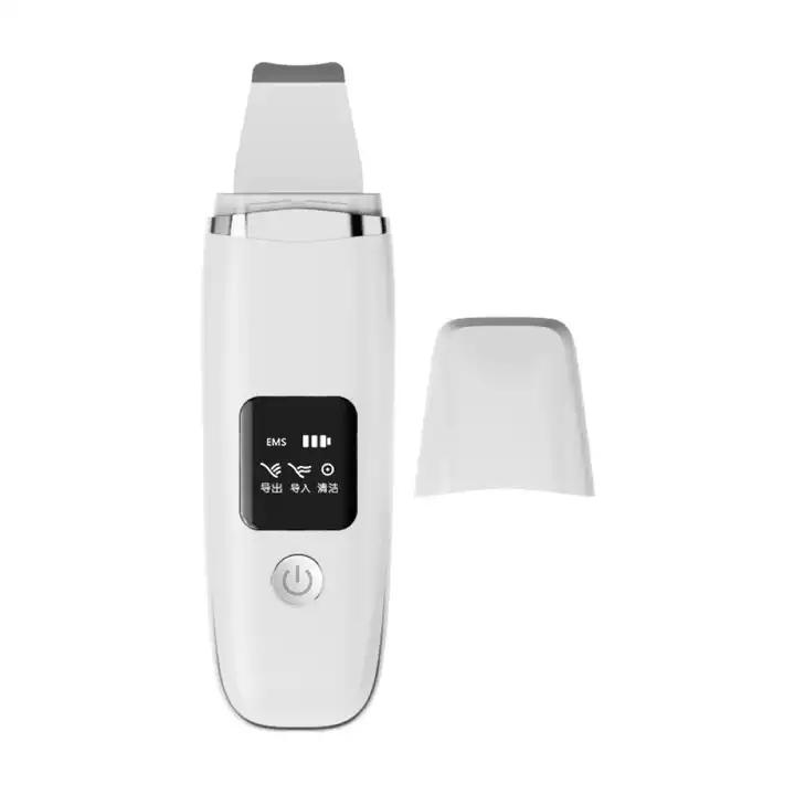 She Beauty & Hairdressing Huidscrubber Huidspatel Mee-eterverwijderaar Reiniger met 4 modi Waterdichte USB-oplader voor diepe gezichtsreiniging wit