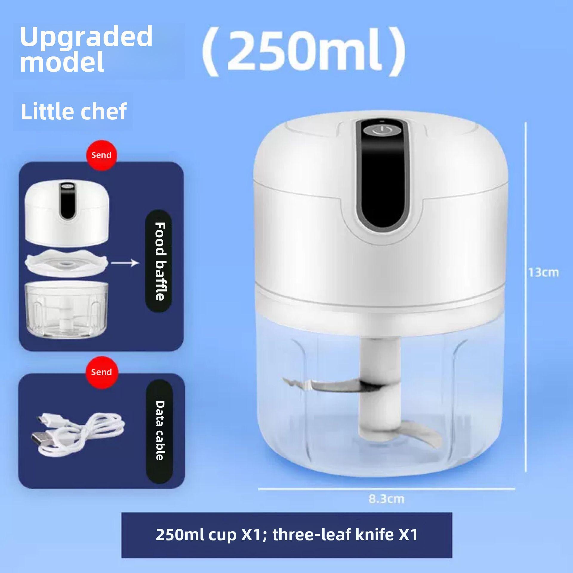 Perfect choice for your home Elektrische knoflookpastamaker en multifunctionele voedselmolen: Kleine knoflookpers voor babyvoeding en vlees. 250ml wit
