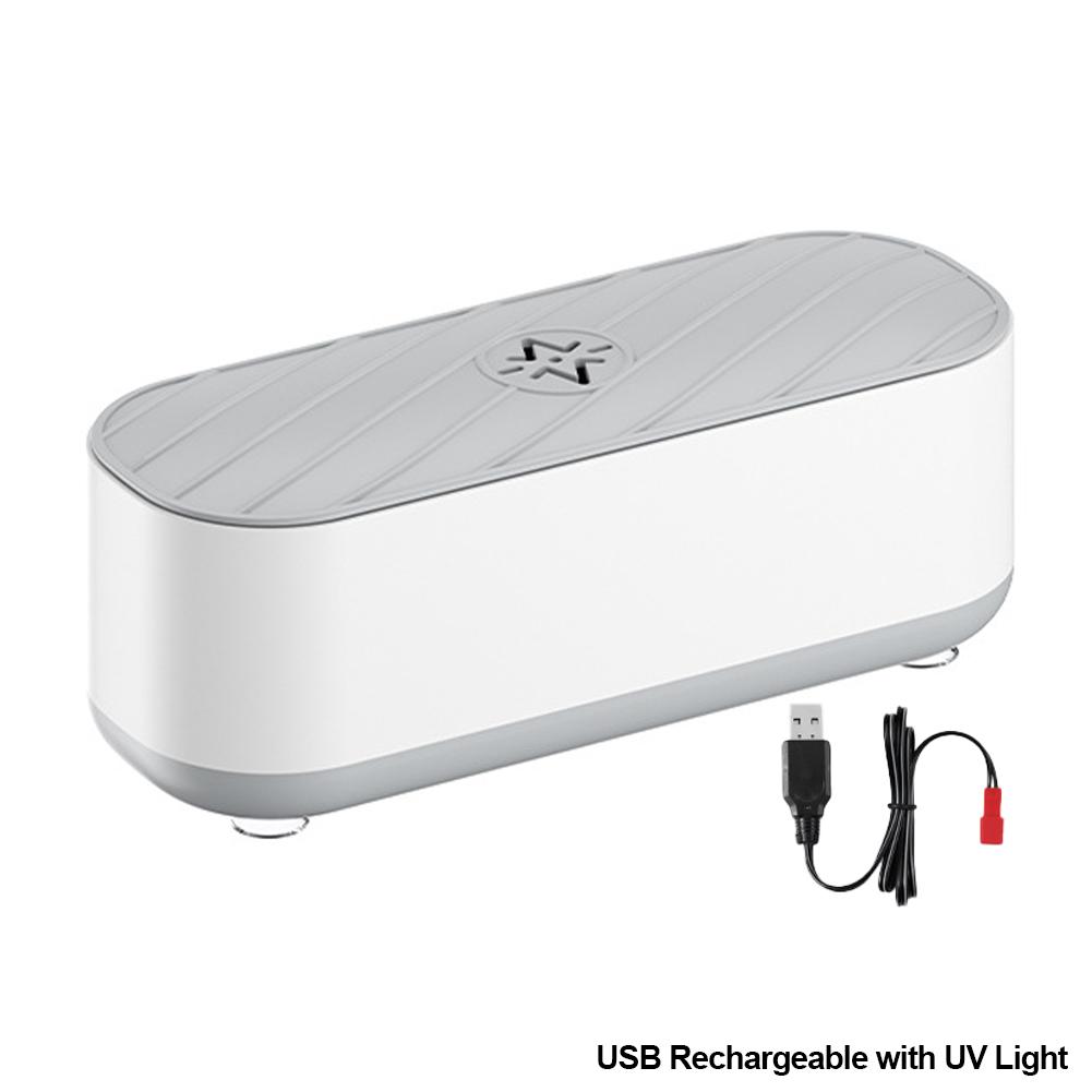 Fine products supermarket Ultrasoon reinigingsapparaat USB oplaadbaar Hoge frequentie vibratie wasreiniger Sieraden Brillenborstel Kunstgebitten UV-reiniger Rechargeable wit