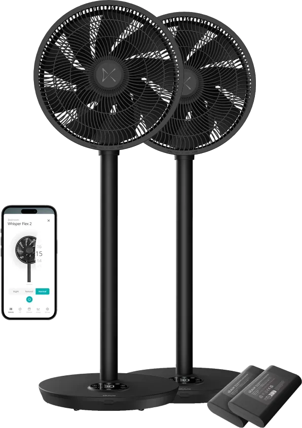 Duux Whisper Flex 2 Zwart +  Battery 10,8 Volt Duo Pack