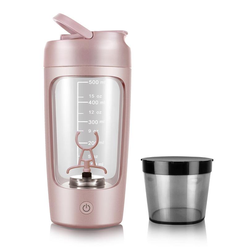 Refreshing Home 650 ml draagbare blender Eiwitpoeder Shaker Cup USB Elektrische sportpers Cup Mixer Grinder Blender roze
