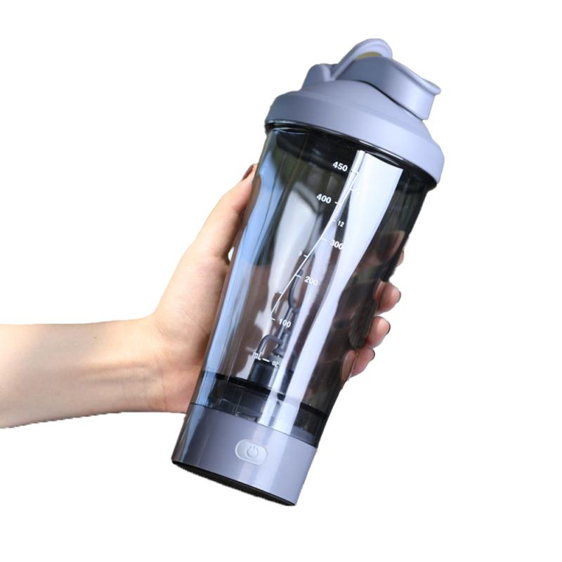 CAOWJiBrother 450ml Automatische zelf roerende eiwitshakerfles Elektrische draagbare bewegingsmengfles grijs