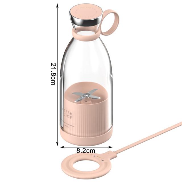 Yiran Furniture Draagbare elektrische sapcentrifuge Blender USB Mini fruitmixers Sapcentrifuges Fruitextractors Voedselmilkshake Multifunctionele sapmakermachine roze