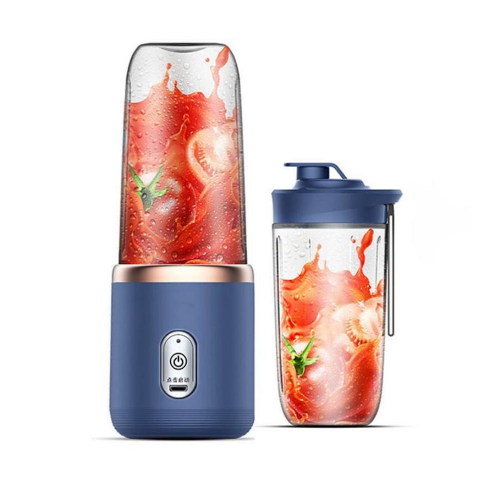 Elegant Living House 400ml Draagbare Elektrische Juicer 6 Bladen Vruchtensap Cup USB Oplaadbare Automatische Kleine Juicer Smoothie Blender Machine Keukenmachine blauw