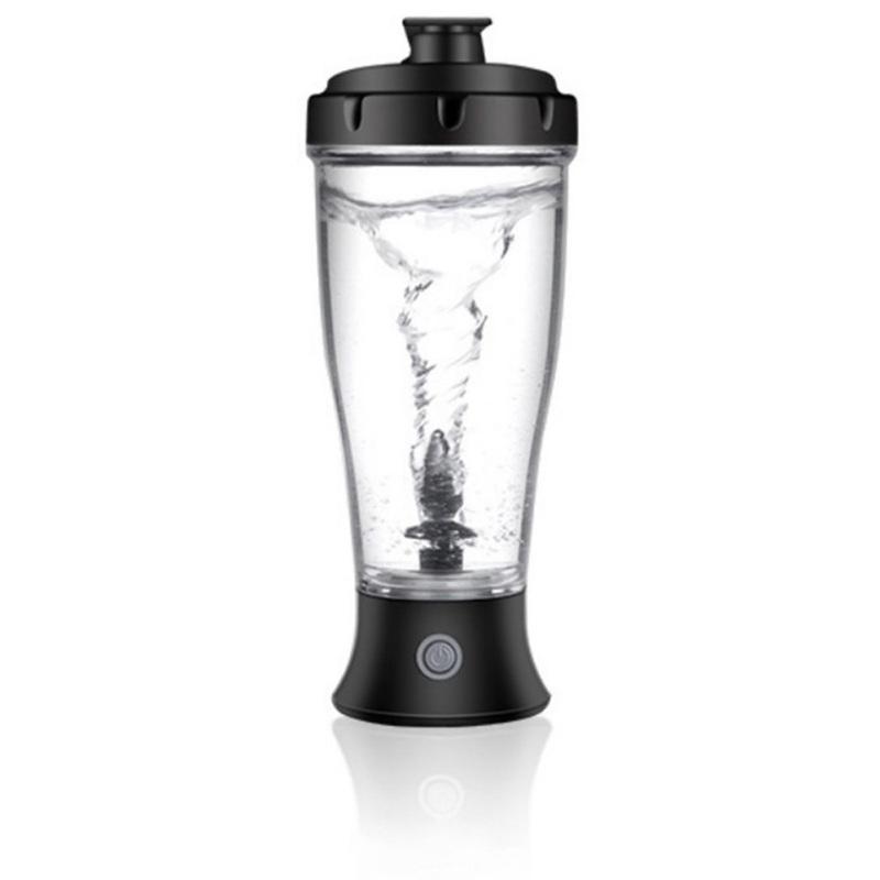 CAOWJiBrother 350 ml elektrische eiwitshakerfles, automatische zelfroerende draagbare mok, milkshake, koffiemelk 301-400ml zwart