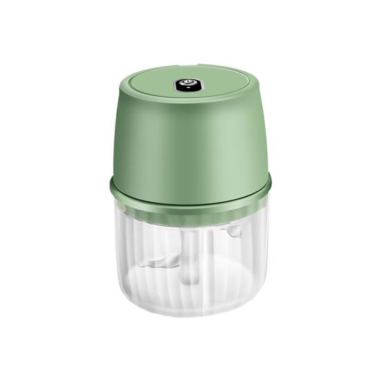 Deyishenghuo 250 ml elektrische mini-voedselhakmolen, USB oplaadbaar, bediening met één knop, energiebesparende knoflookhakmolen groen