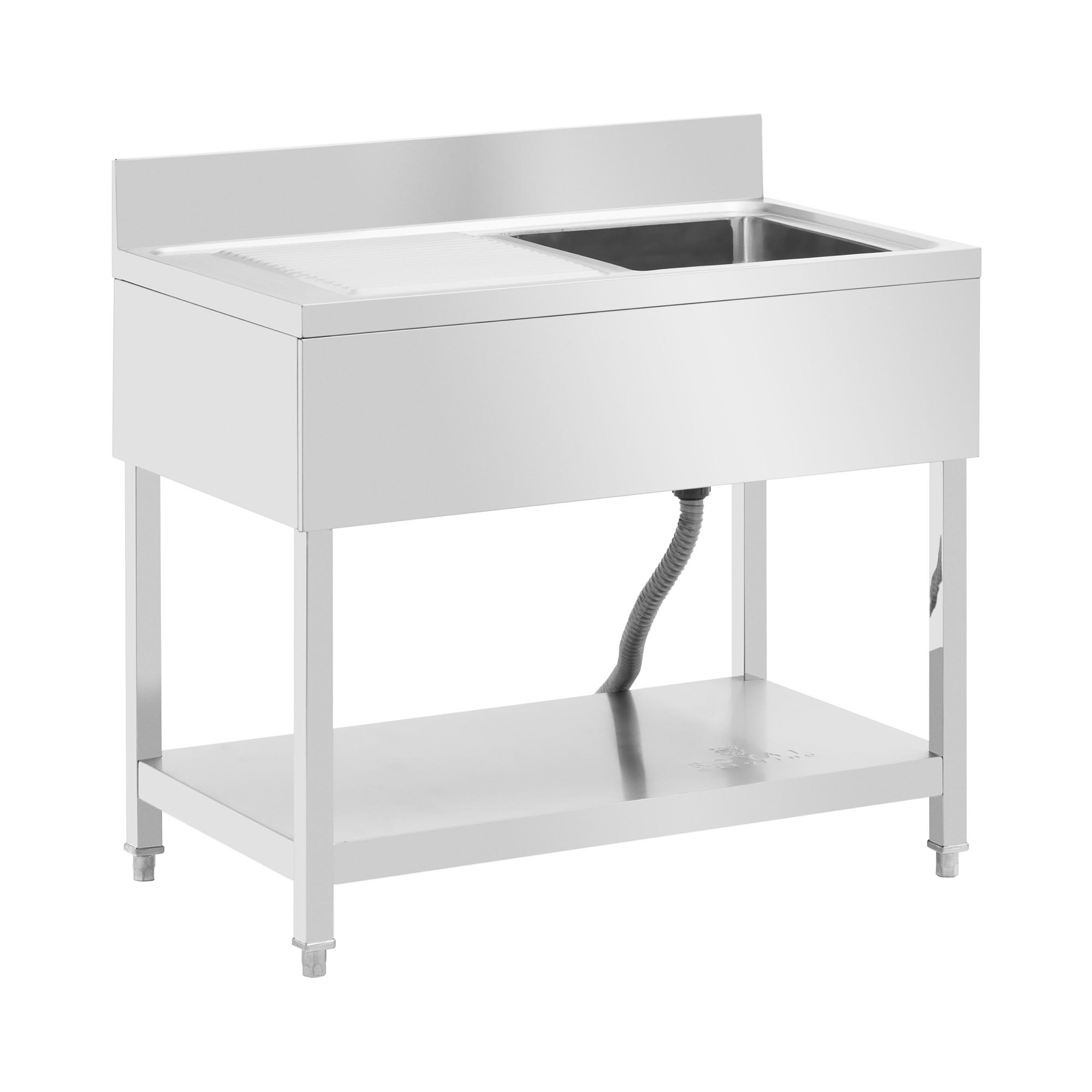 Royal Catering Aanrechttafel - 1 bak - RVS - 100 x 60 x 97 cm - 