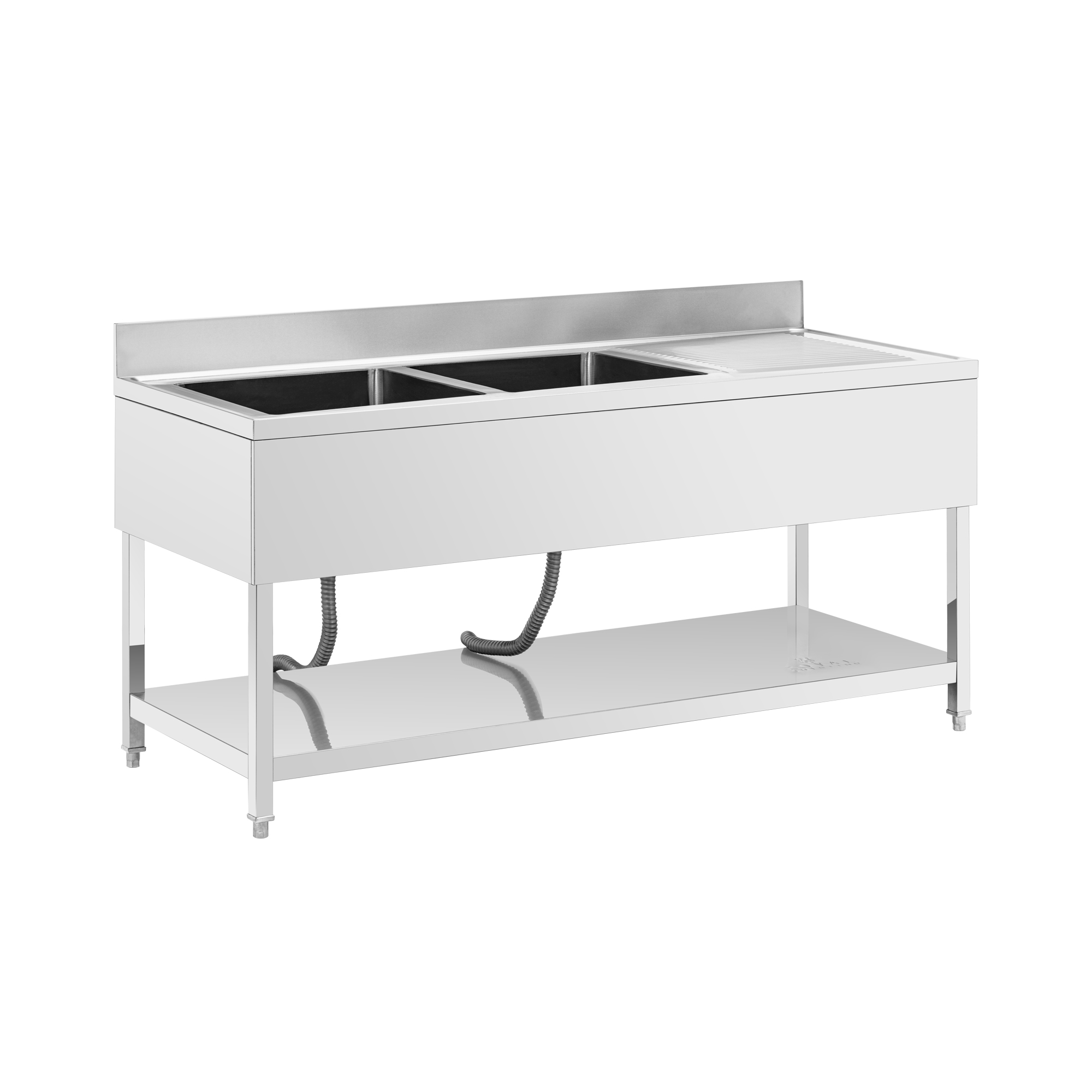 Royal Catering Spoeltafel - 2 bakken - RVS - 180 x 70 x 97 cm - 