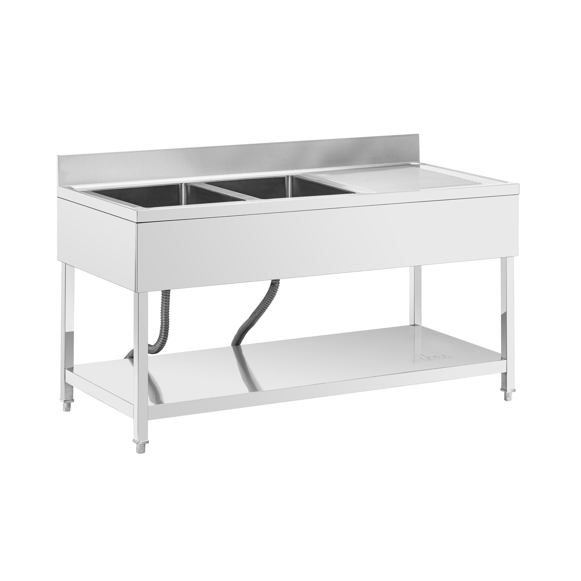 Royal Catering Spoeltafel - 2 bakken - RVS - 160 x 70 x 97 cm - 