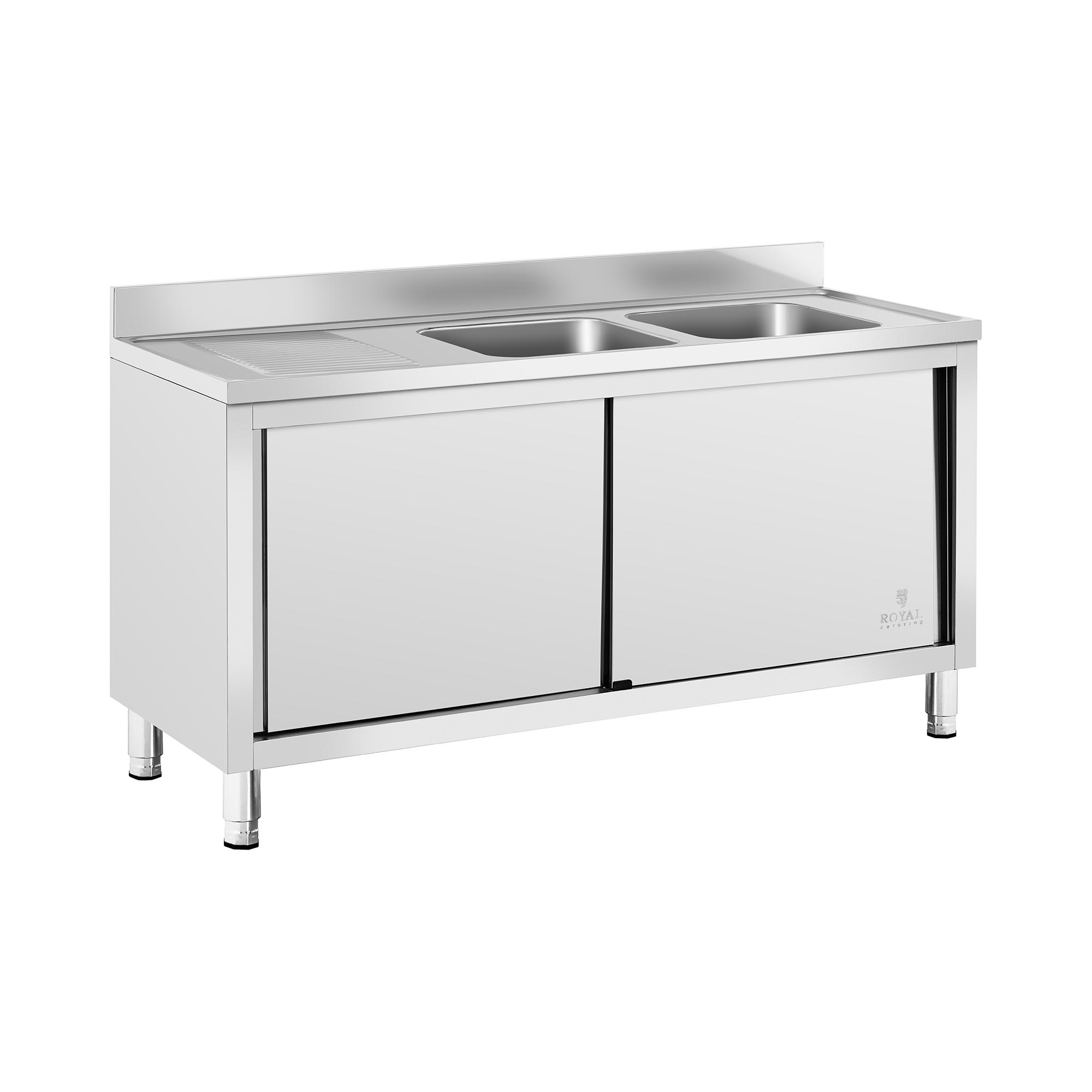 Royal Catering Wastafel kast - 2 Basin -  - Roestvrij staal - 400 x 400 x 250 mm