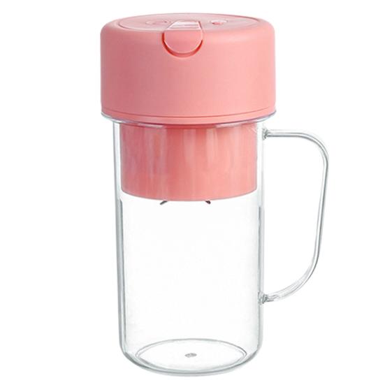 Deyishenghuo 420ML USB Krachtige extractor Elektrische sapcentrifuge Bekerblender Eenvoudige bediening met rietje Krachtige sapcentrifuge roze