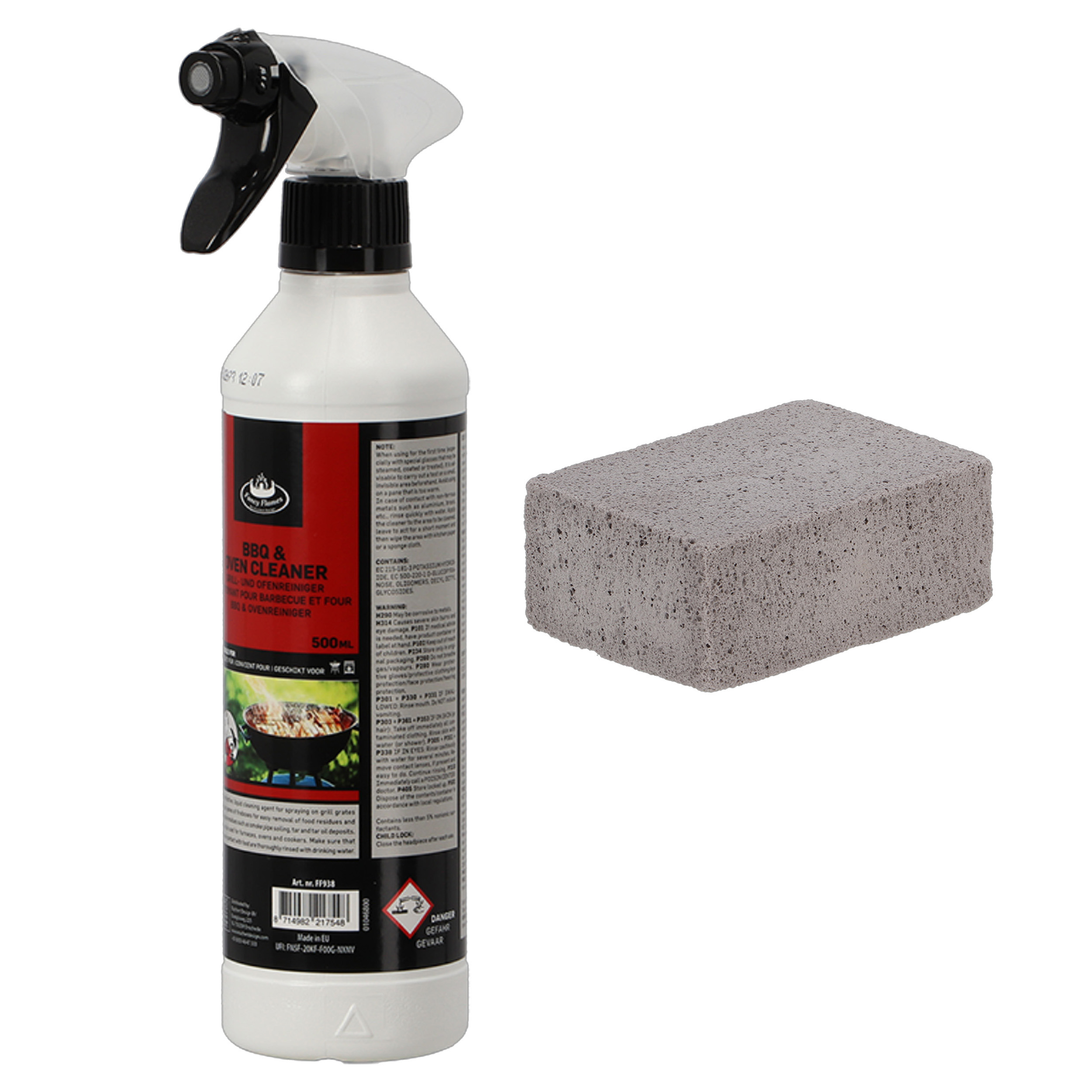 Fancy Flames BBQ schoonmaakset - BBQ reiniger - BBQ schoonmaaksteen -