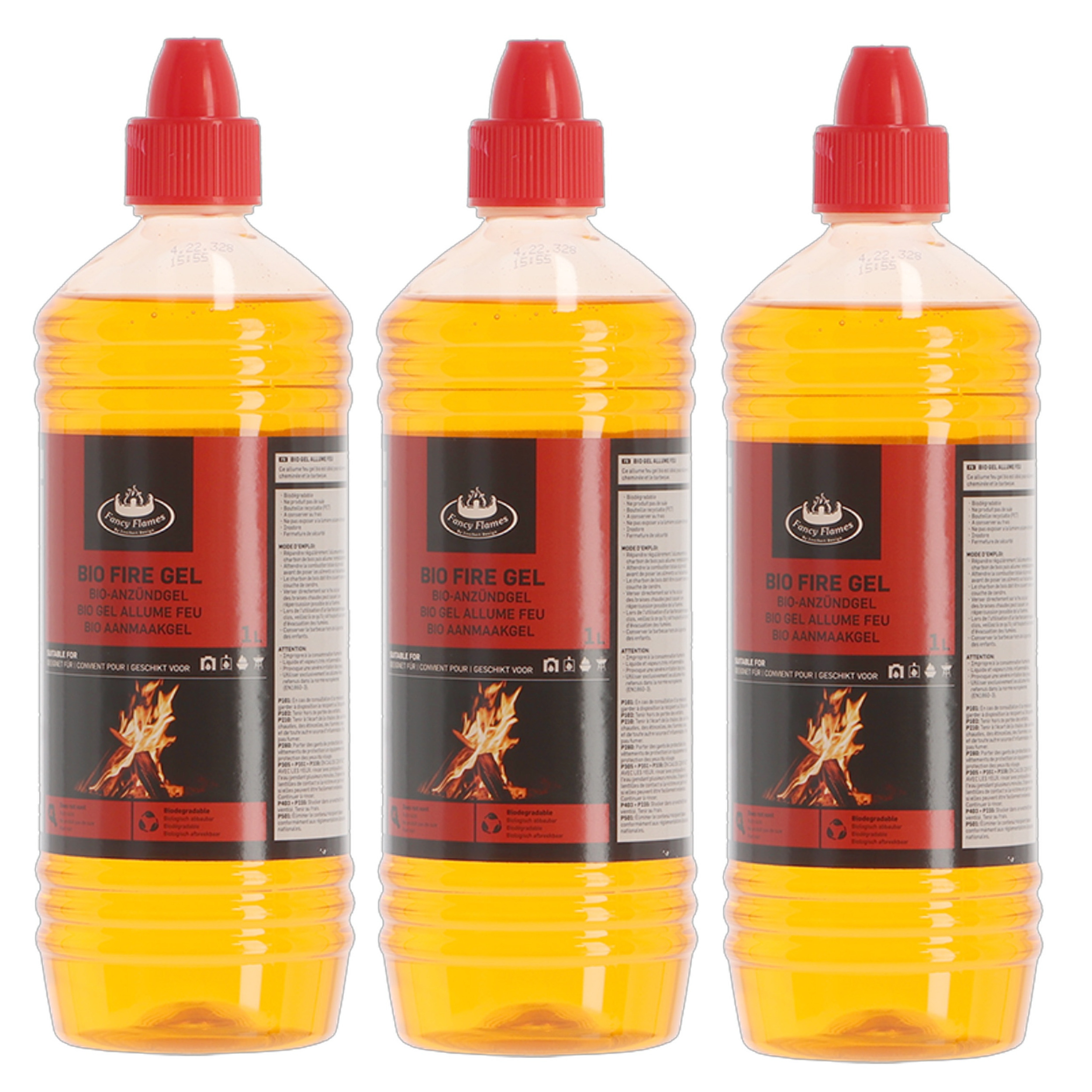 Fancy Flames Bio Aanmaakgel - 3x - 1 liter - aanmaak gel - vuurstarter -