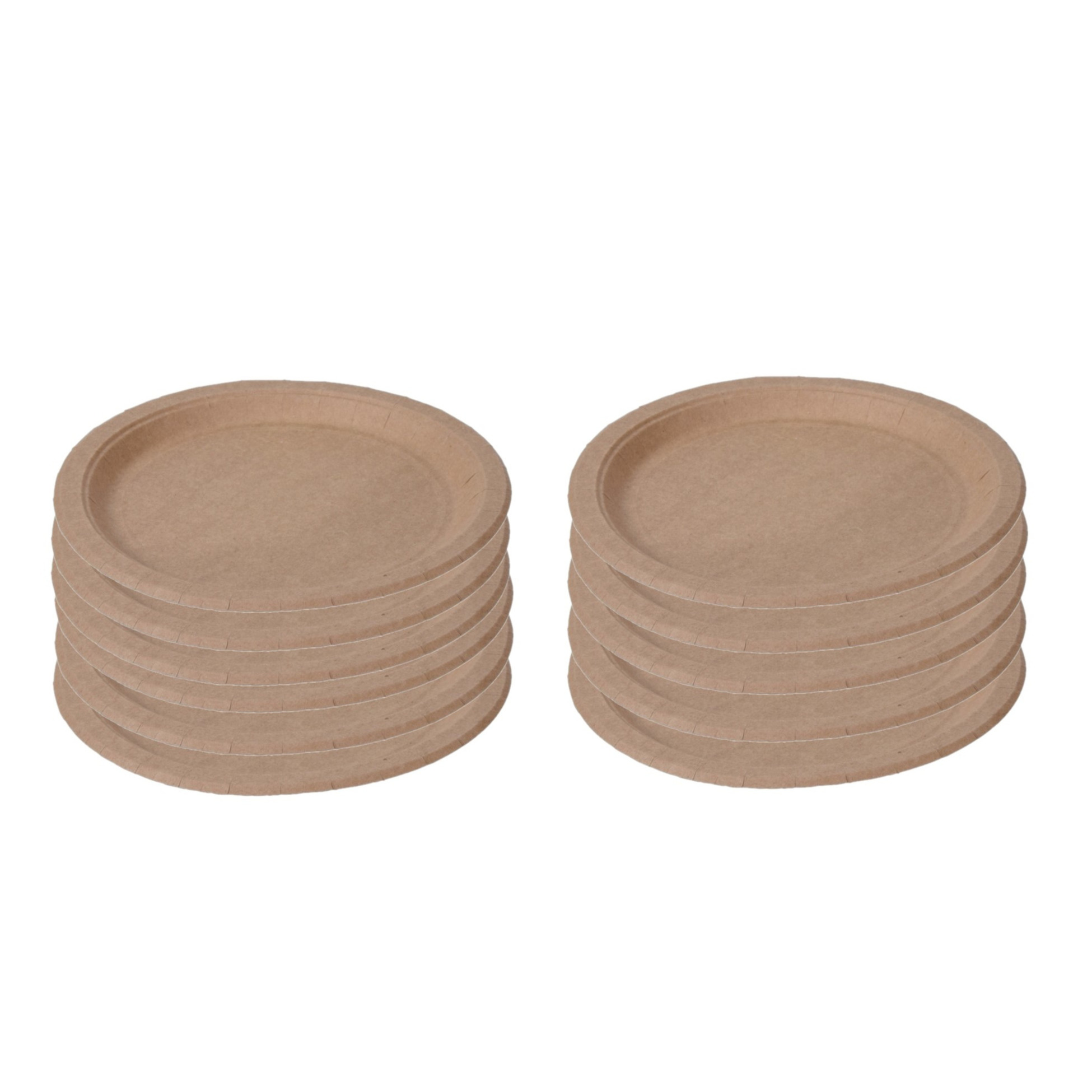 Merkloos 120x Duurzame gerecyclede papieren bordjes 17 cm -