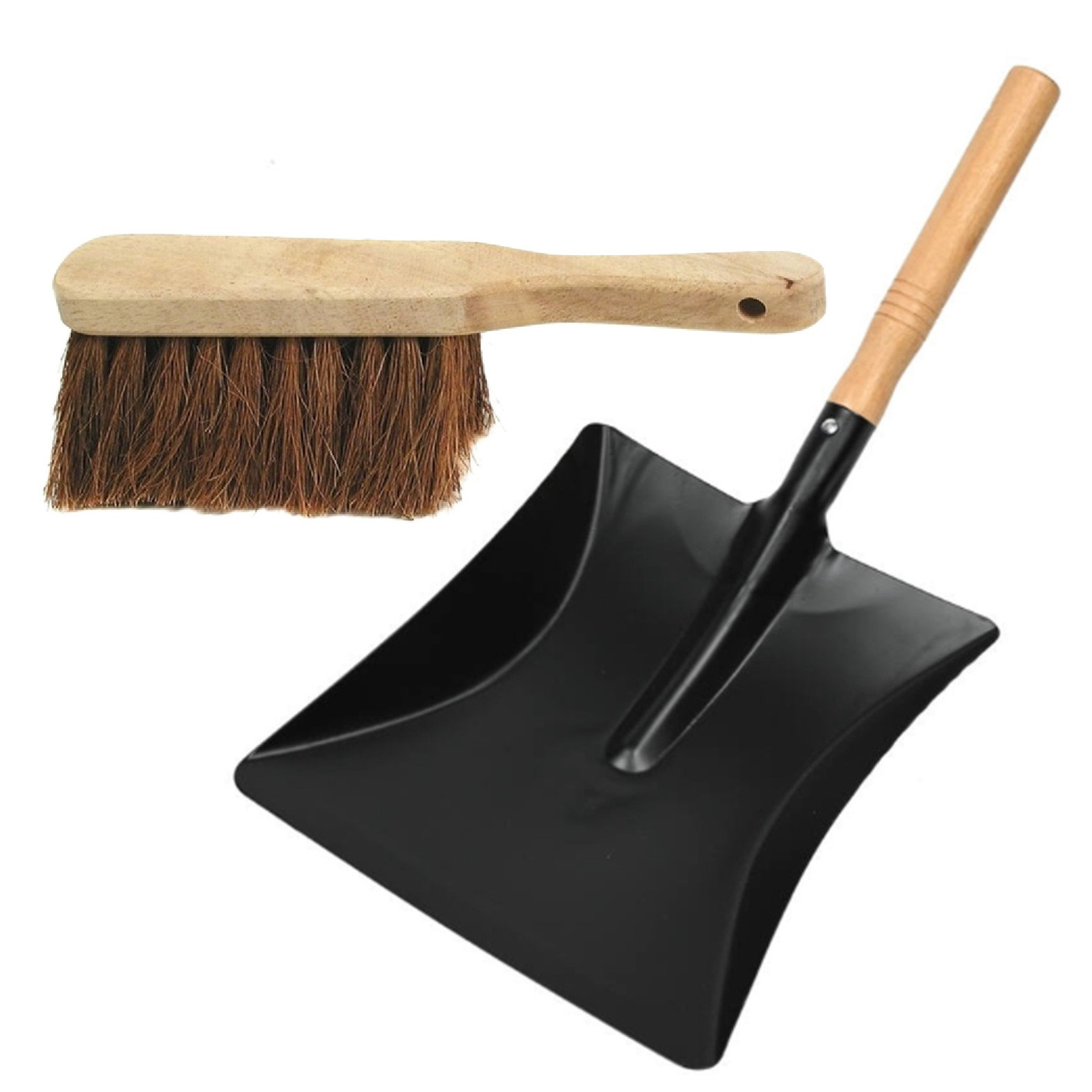 Benson Stoffer en blik set - Handveger van cm - zwart metalen stofblik van 23 x cm -