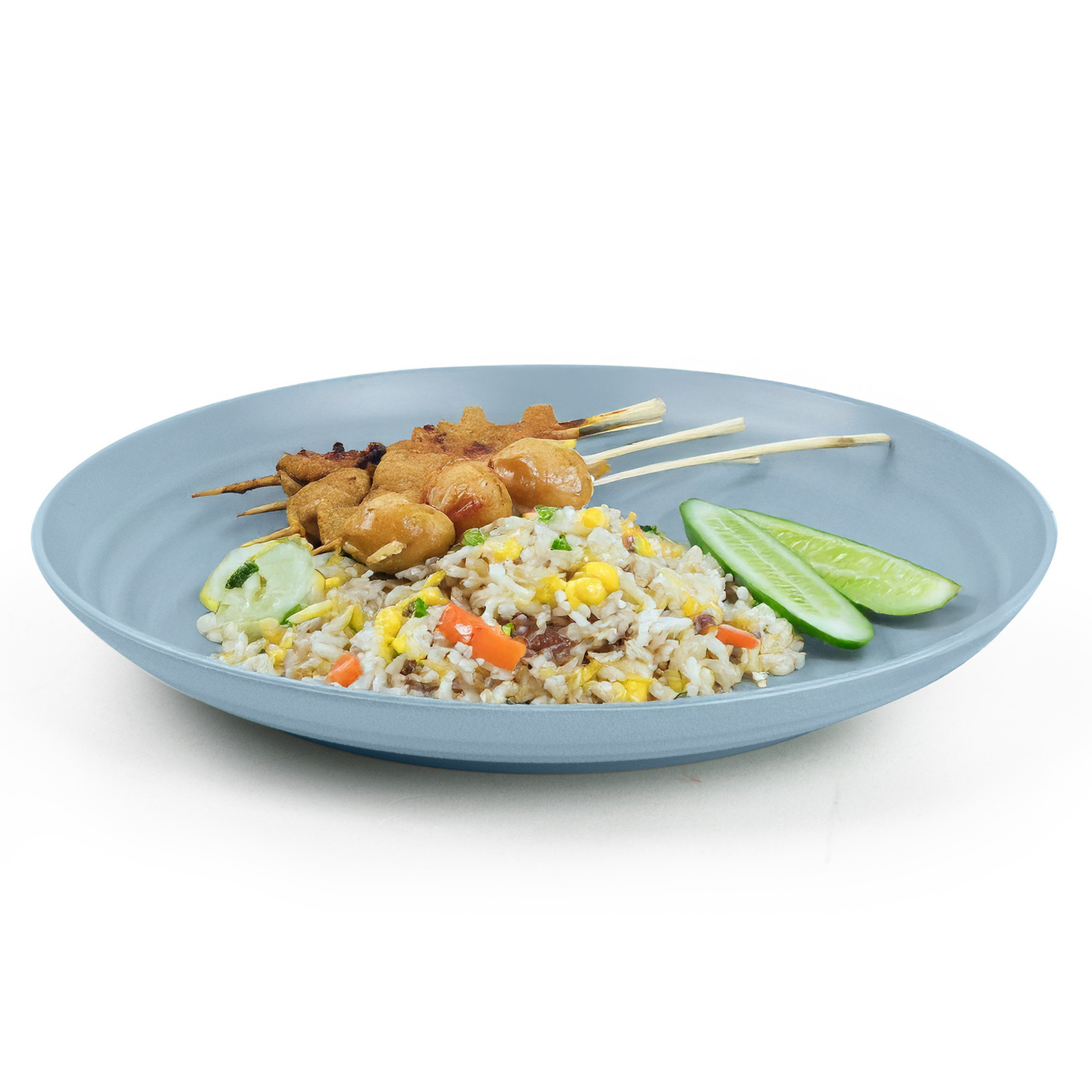PlasticForte Rond bord/camping bord - D20 cm - ijsblauw - kunststof - onbreekbaar - servies -