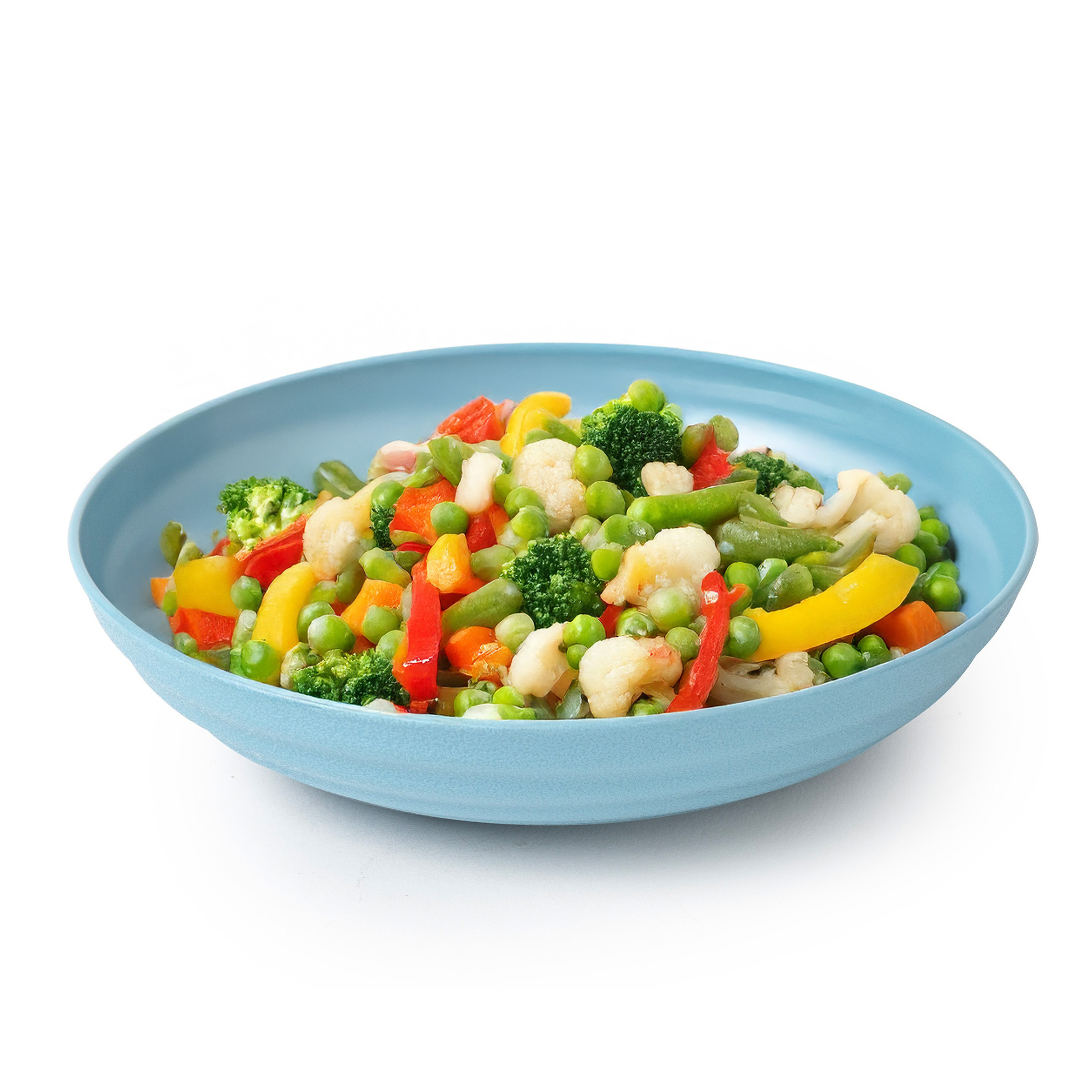 PlasticForte Rond bord/camping - diep bord - D19 cm - blauw - kunststof - onbreekbaar servies -