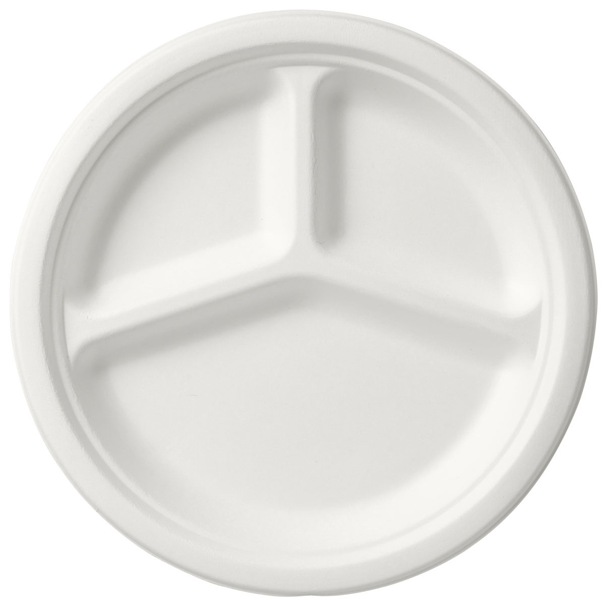 Duni Wegwerp fondue/gourmet borden - 50x - 3-vaks - wit - D26 cm -