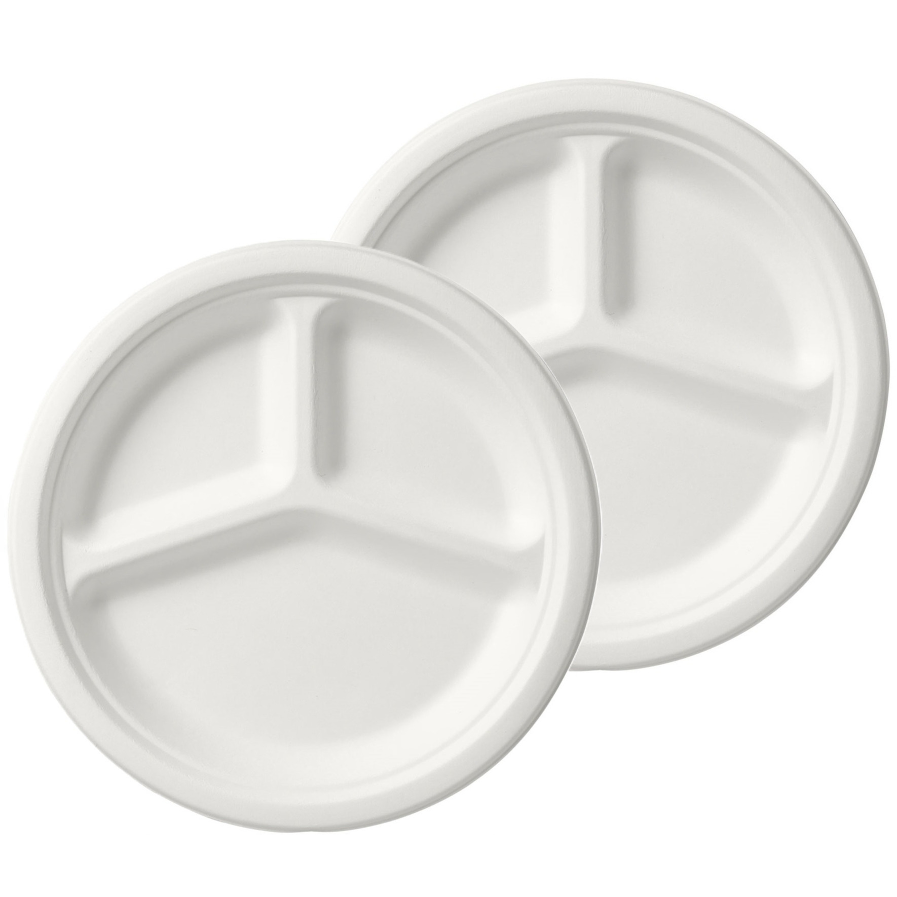Duni Wegwerp fondue/gourmet borden - 100x - 3-vaks - wit - D26 cm -