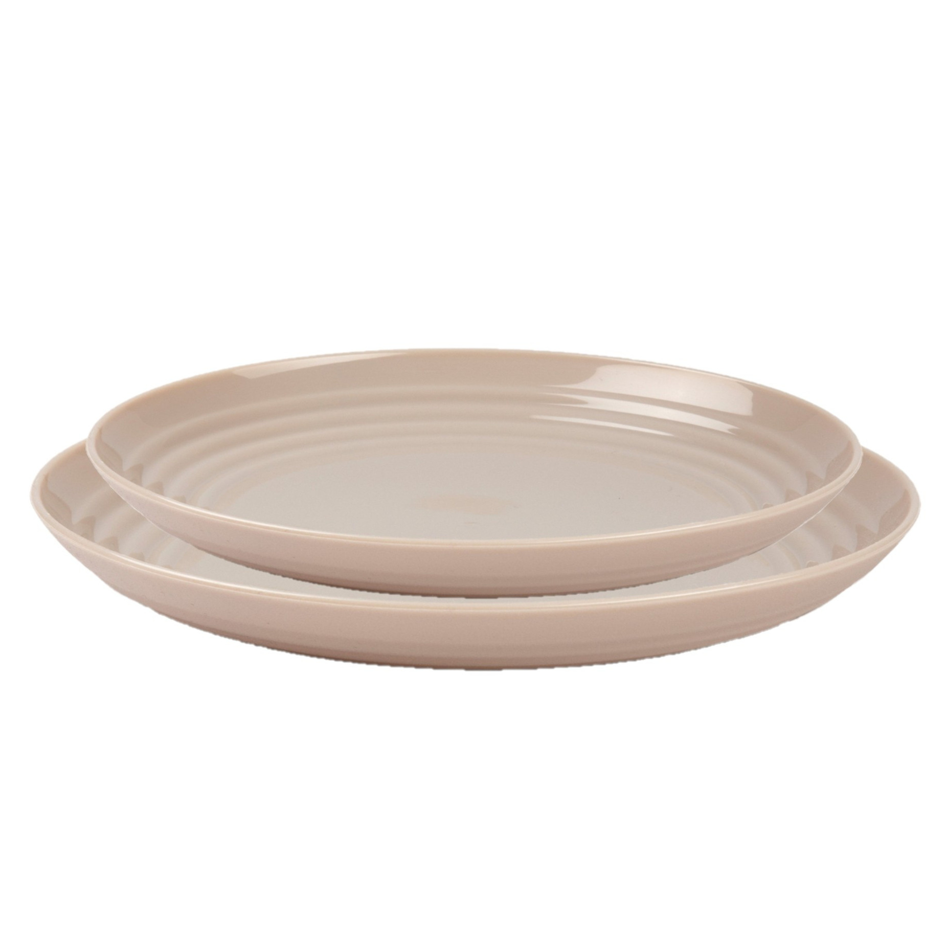 PlasticForte camping borden set - beige - kunststof - 2 soorten - 12x stuks - onbreekbaar servies -