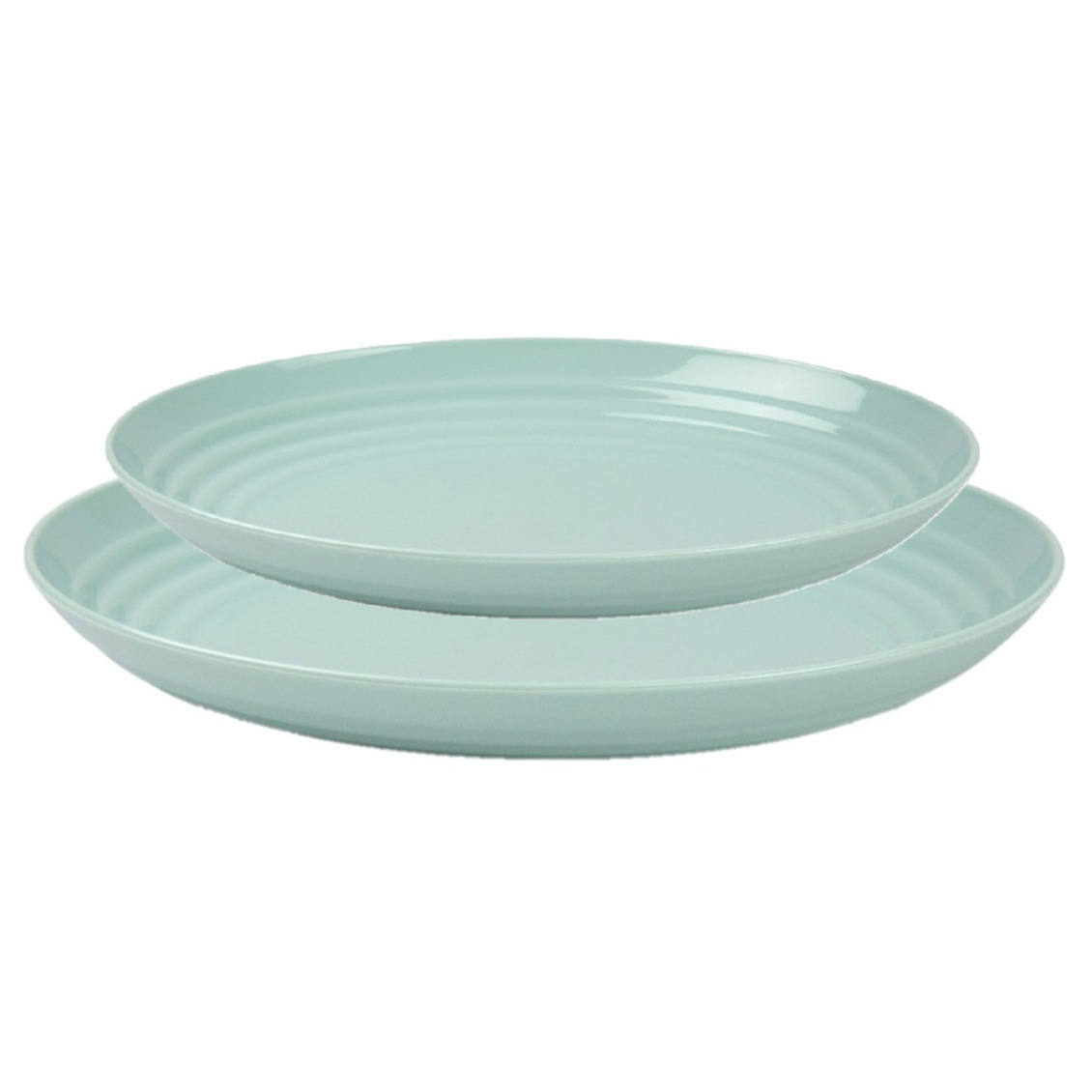 PlasticForte camping borden set - groen - kunststof - 2 soorten - 12x stuks - onbreekbaar servies -