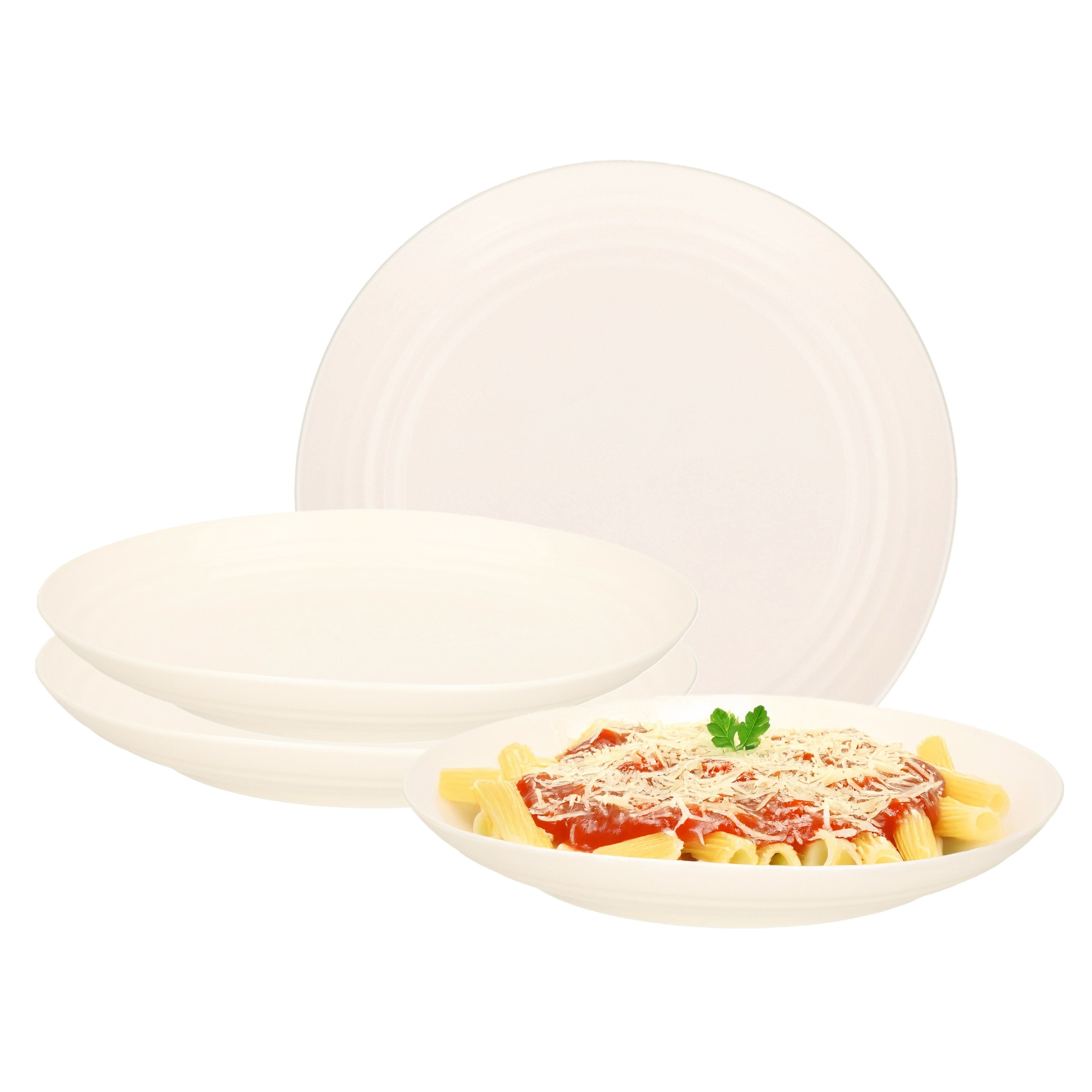 PlasticForte Rond bord/camping bord - 12x - D22 cm - ivoor wit - kunststof -