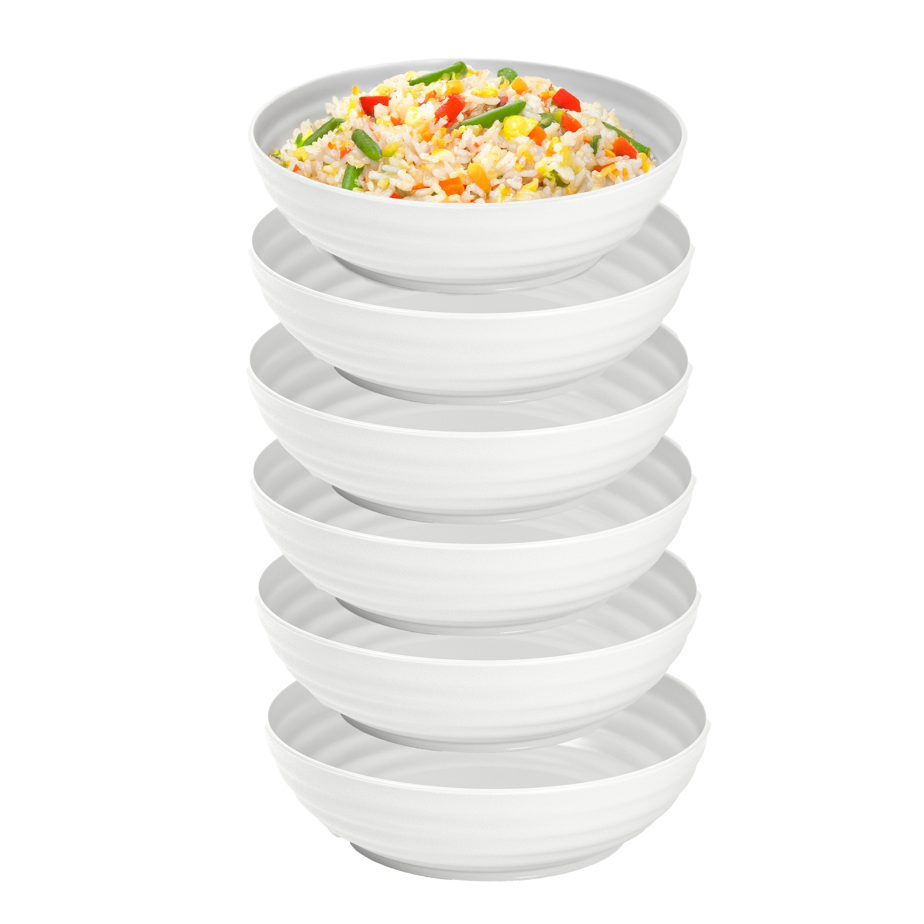 PlasticForte Rond bord - 12x - D19 cm - wit - kunststof - onbreekbaar servies -