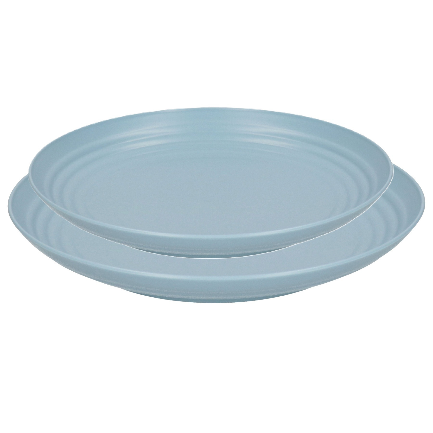 PlasticForte camping borden set - blauw - kunststof - 2 soorten - 16x stuks - onbreekbaar servies -