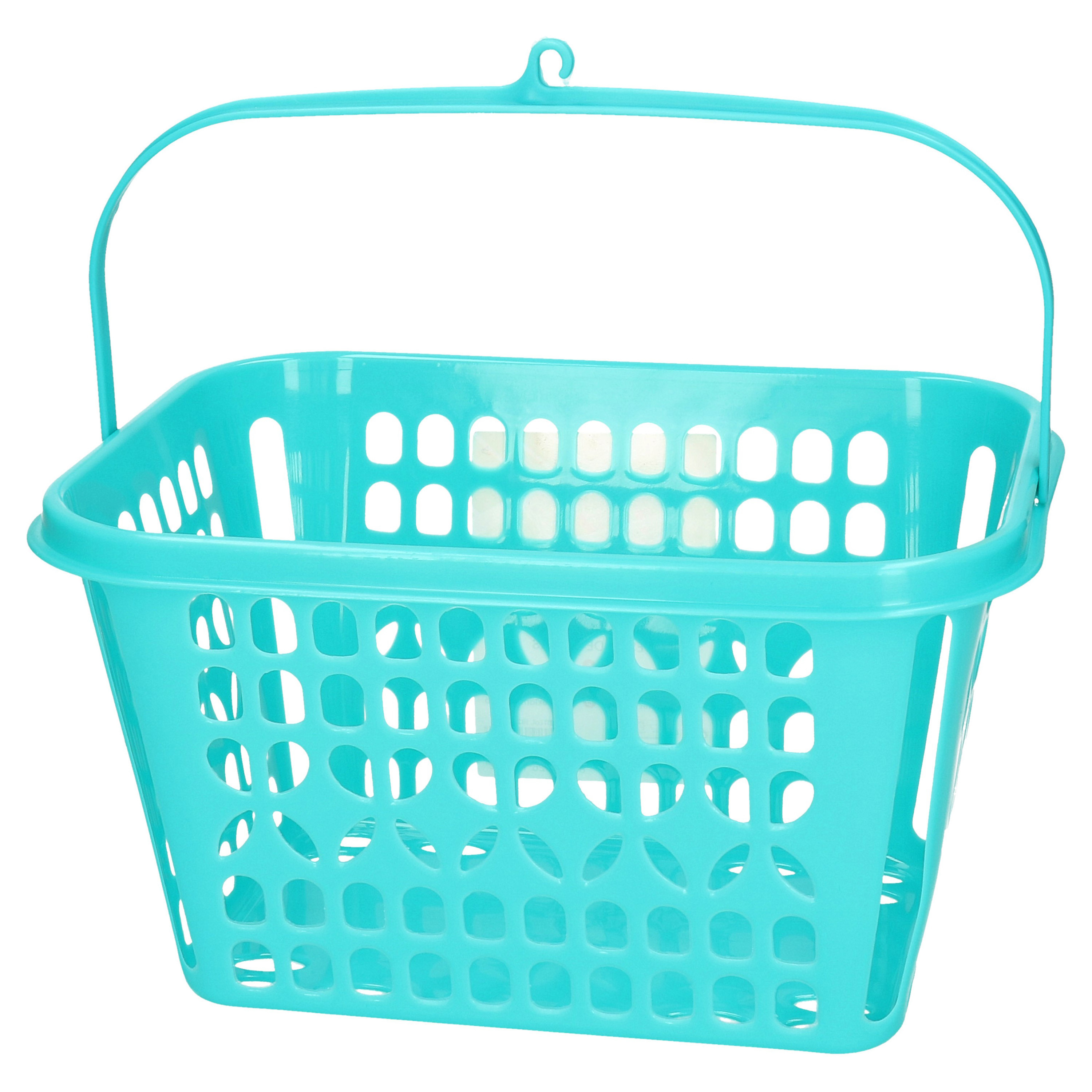 PlasticForte Knijpermandje - blauw - 20x25x14 cm - wasknijper mandje - kunststof -