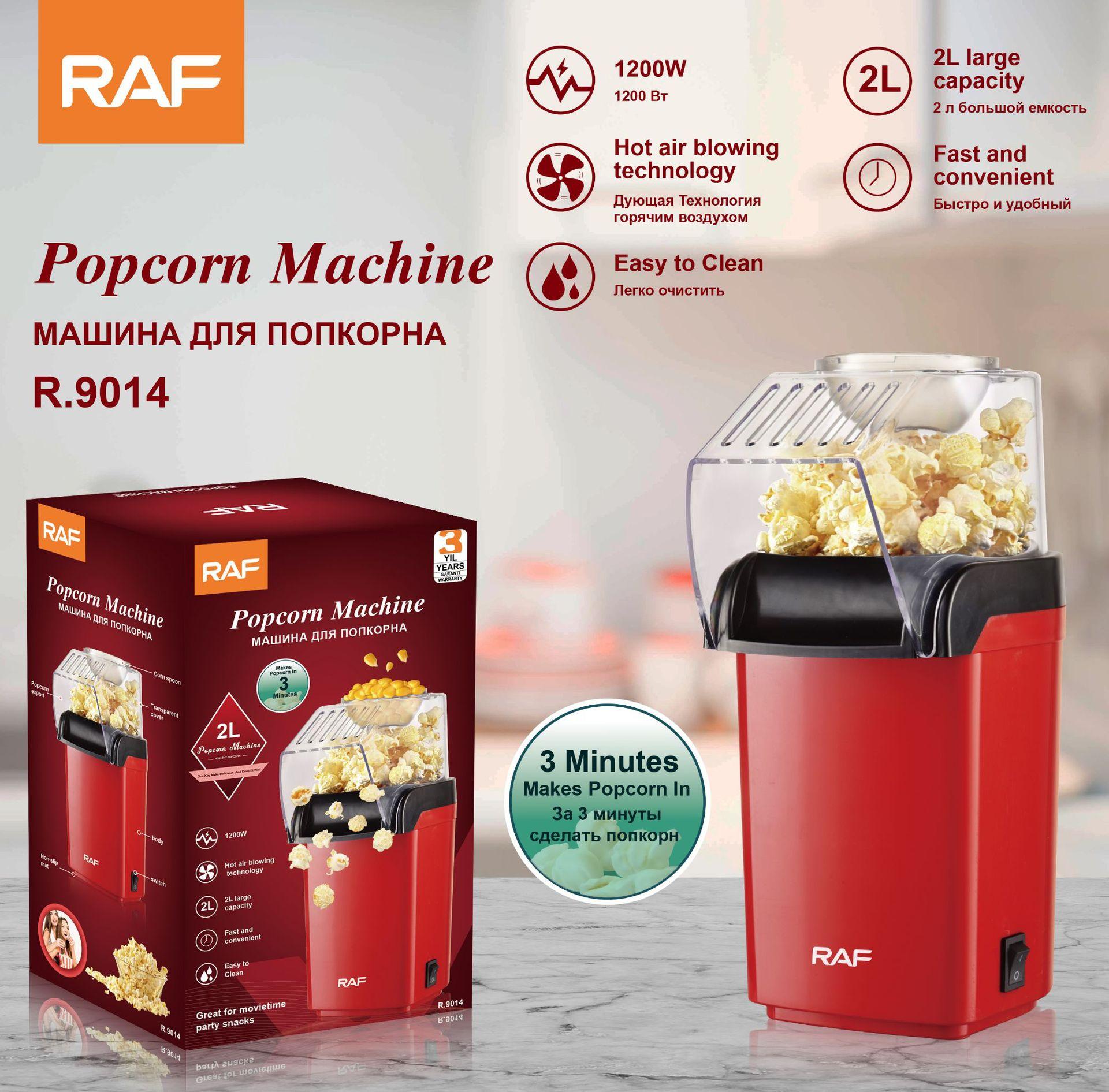 DZL General Home Appliances Huishoudelijke popcornmachine, volautomatische mini-popcornmachine, kleine doe-het-zelf-popcornmachine rood