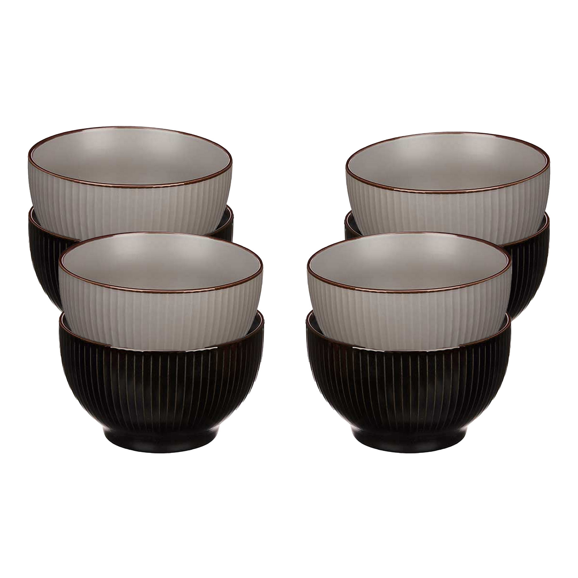 Vivalto Kommetjes/serveer schaaltjes - 8x stuks - Mistique - porselein - D14 x H8 cm - 2 kleuren -