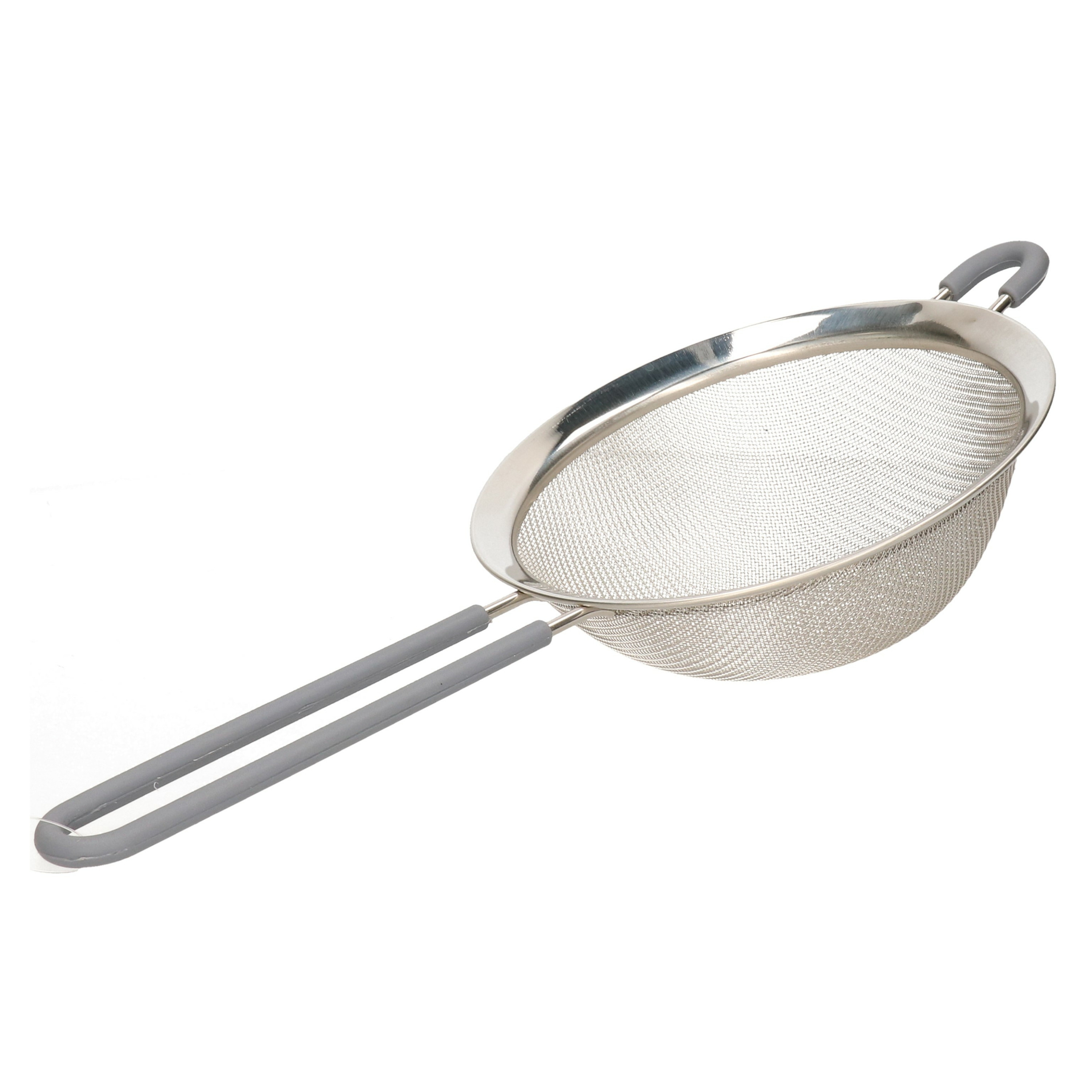 Arte r RVS vergiet/zeef met grijs handvat 35 x 16 cm -