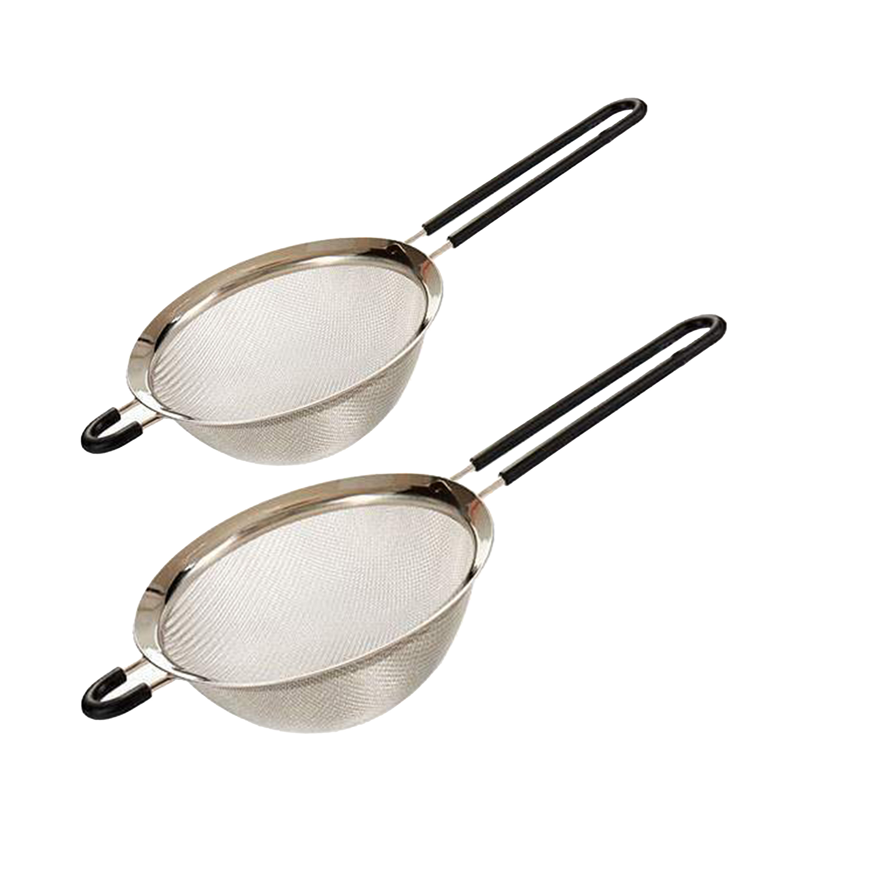 Arte r Set van 2x RVS zeven/vergieten met handvat - dia 35 en 33 cm - keuken artikelen -