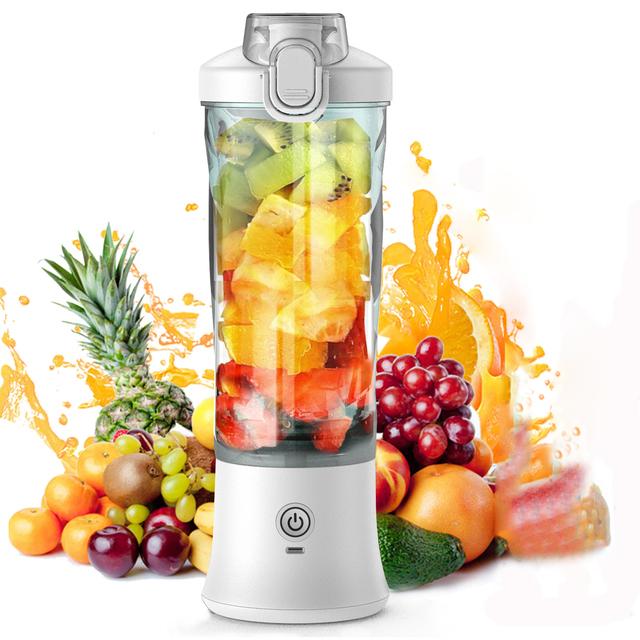 Darling Women Boutique A Nieuwe draagbare blender 600ML elektrische sapcentrifuge fruitmixers 4000mAh USB oplaadbare smoothie mini blender persoonlijke sapcentrifuge colorf wit