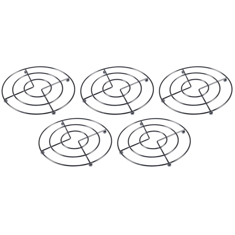 Merkloos Pannen onderzetters - 2x - chroom metaal - Dia 17 cm - op kleine voetjes -