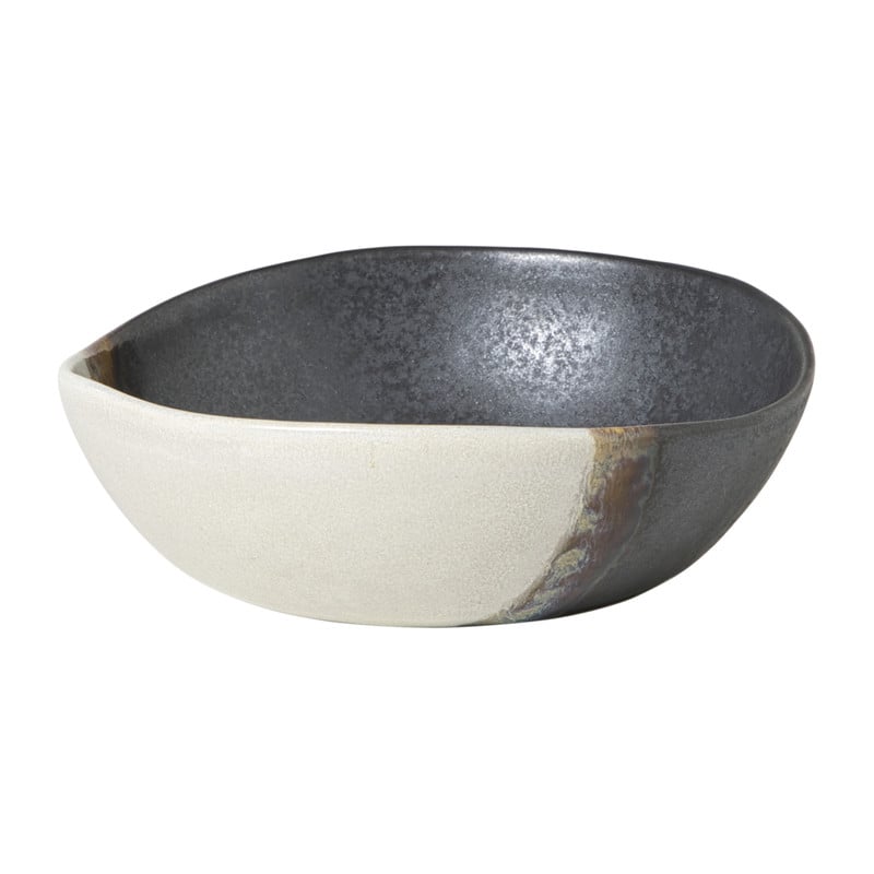 Xenos Diep bord cortado - beige/zwart - ø18x5.8 cm