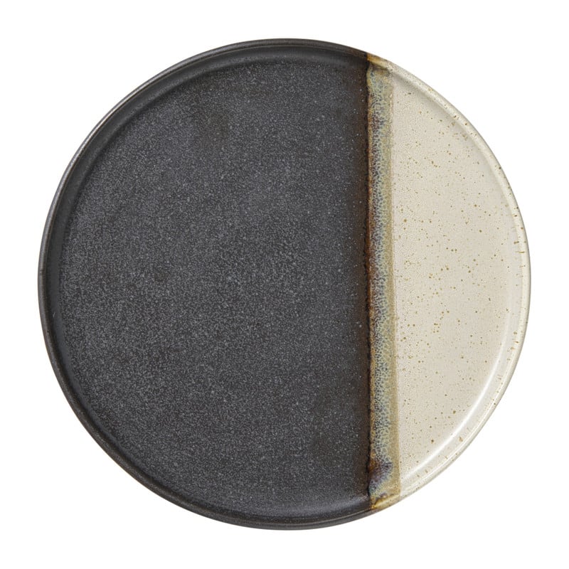 Xenos Dinerbord cortado - beige/zwart - ø26.5x2 cm