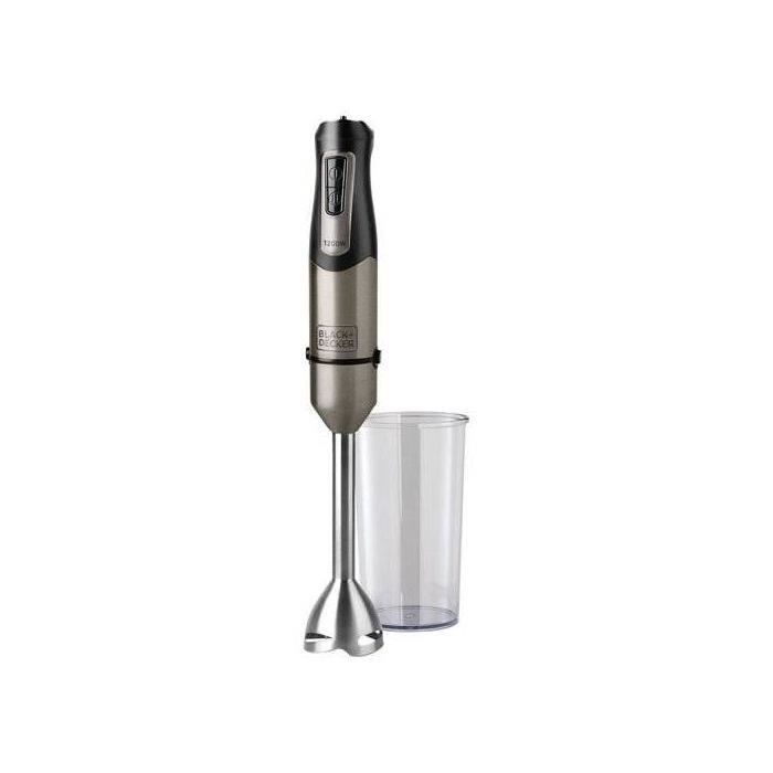 Egenta BLACK & DECKER - Mixeur plongeant pied inox 1200W - gris