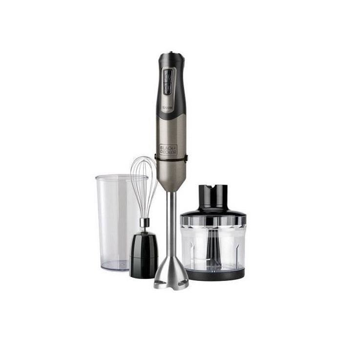 Egenta Mixeur plongeant BLACK & DECKER - 1200W - gris - 20 vitesses + Turbo