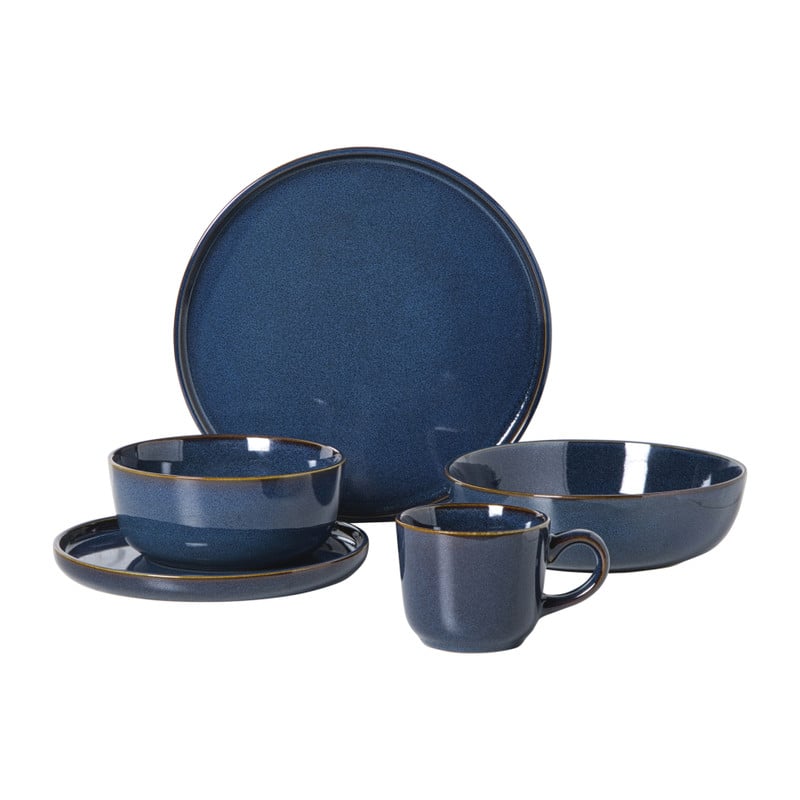Xenos Serviesset 20-delig - blauw - 4 persoons