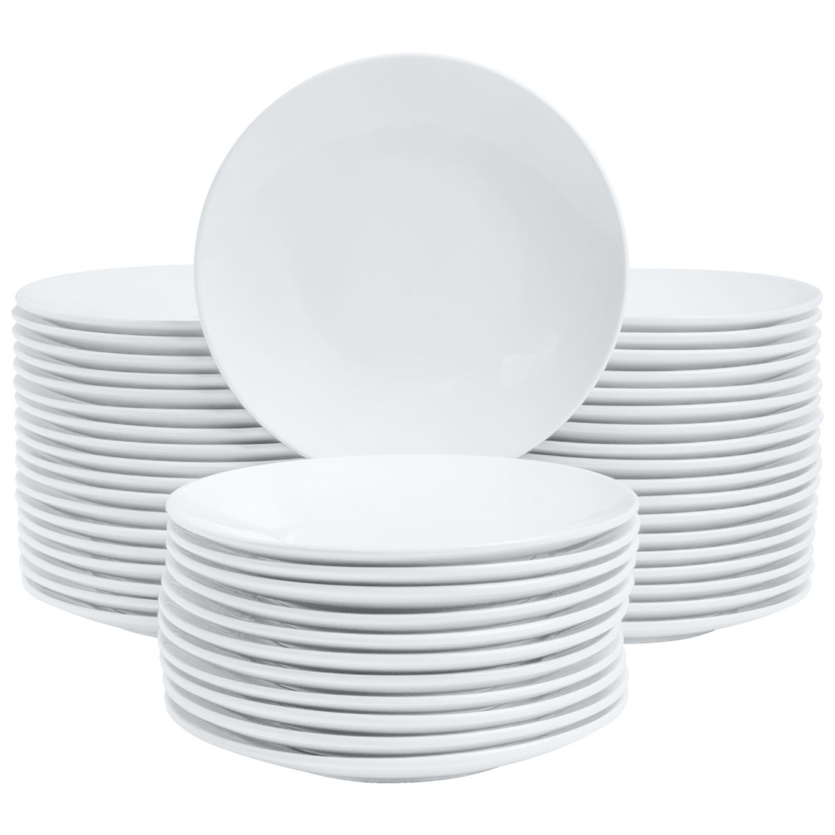 PULSIVA Voordeelpak platte borden Coupe; 21 cm (Ø); wit; rond; 48 stuk / verpakking