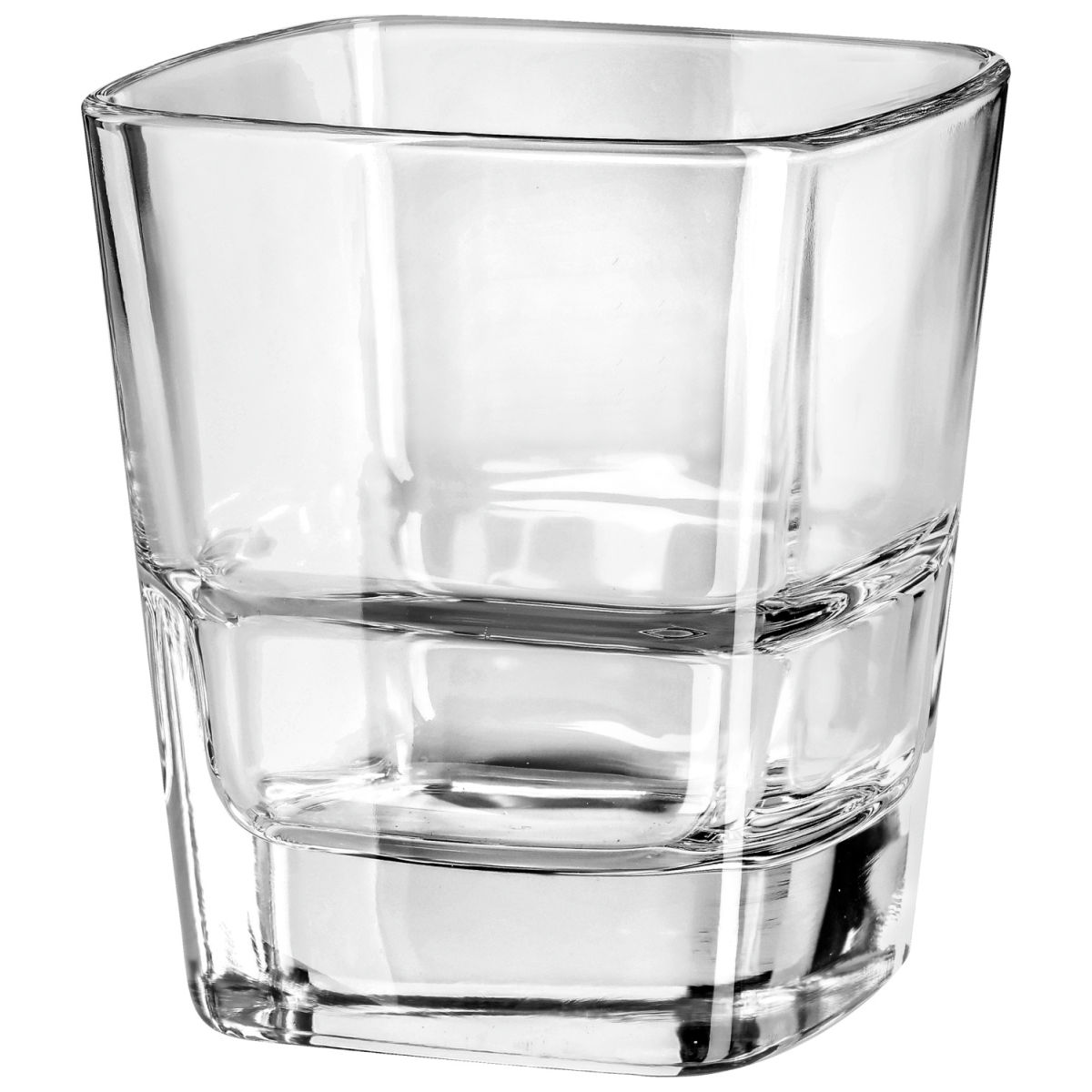 Borgonovo Glazen Palladio Quadro stapelbaar; 350 ml, 8.6x9.8 cm (ØxH); transparant; 6 stuk / verpakking