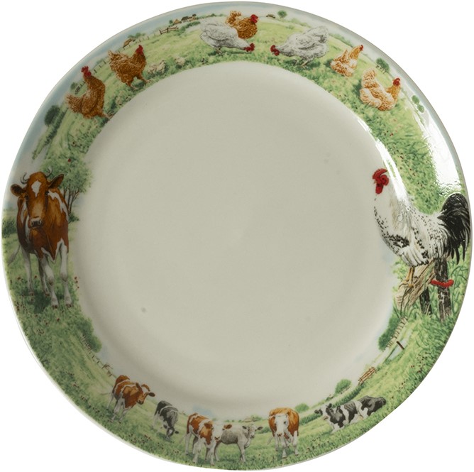 Wiebe van der Zee Wiebe's Farm Bord koe kip Ø18cm 6st