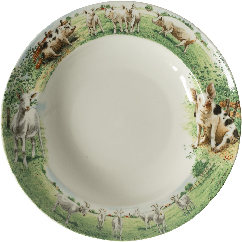 Wiebe van der Zee Wiebe's Farm Diep bord geit varken 6st