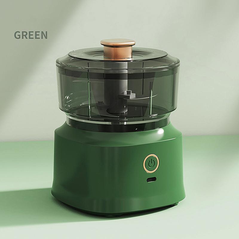Hardm Mini draadloze elektrische knoflookpers, dubbele functie, knoflookpuree, 350 ml, USB-oplaadbare keukenvoedselversnipperaar, vleesmolen, groente groen
